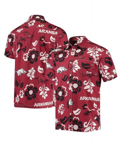 Men's Cardinal Arkansas Razorbacks Floral Button-Up Shirt $31.50 Shirts