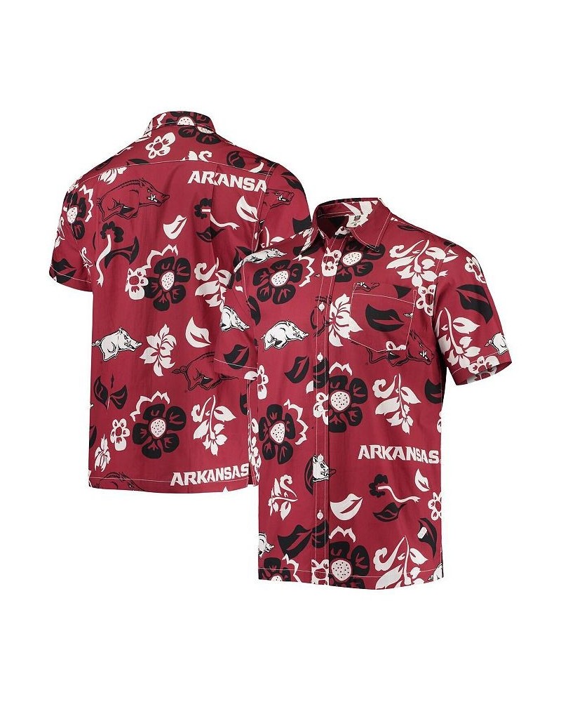 Men's Cardinal Arkansas Razorbacks Floral Button-Up Shirt $31.50 Shirts