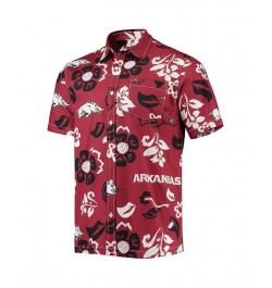 Men's Cardinal Arkansas Razorbacks Floral Button-Up Shirt $31.50 Shirts