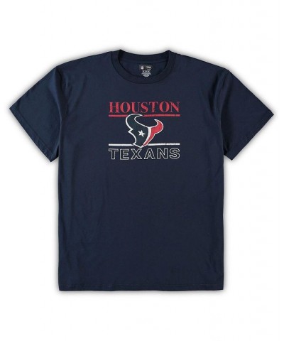 Men's Navy Houston Texans Big and Tall Lodge T-shirt and Pants Sleep Set $26.51 Pajama