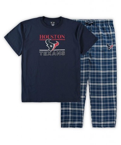 Men's Navy Houston Texans Big and Tall Lodge T-shirt and Pants Sleep Set $26.51 Pajama