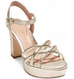 Women's Grove Strappy Platform Dress Sandals Gold $93.10 Shoes