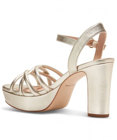 Women's Grove Strappy Platform Dress Sandals Gold $93.10 Shoes