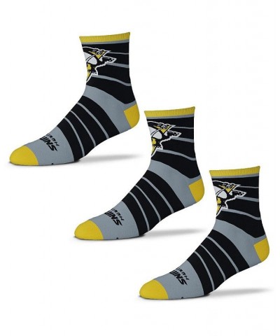 Men's Pittsburgh Penguins Three-Pack Quad Socks $23.59 Socks