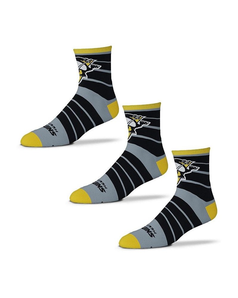 Men's Pittsburgh Penguins Three-Pack Quad Socks $23.59 Socks