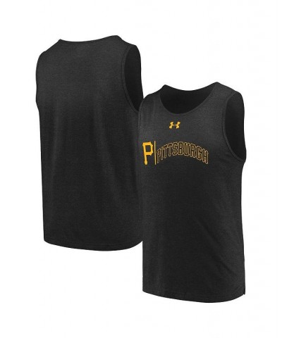 Men's Black Pittsburgh Pirates Dual Logo Performance Tri-Blend Tank Top $17.64 T-Shirts