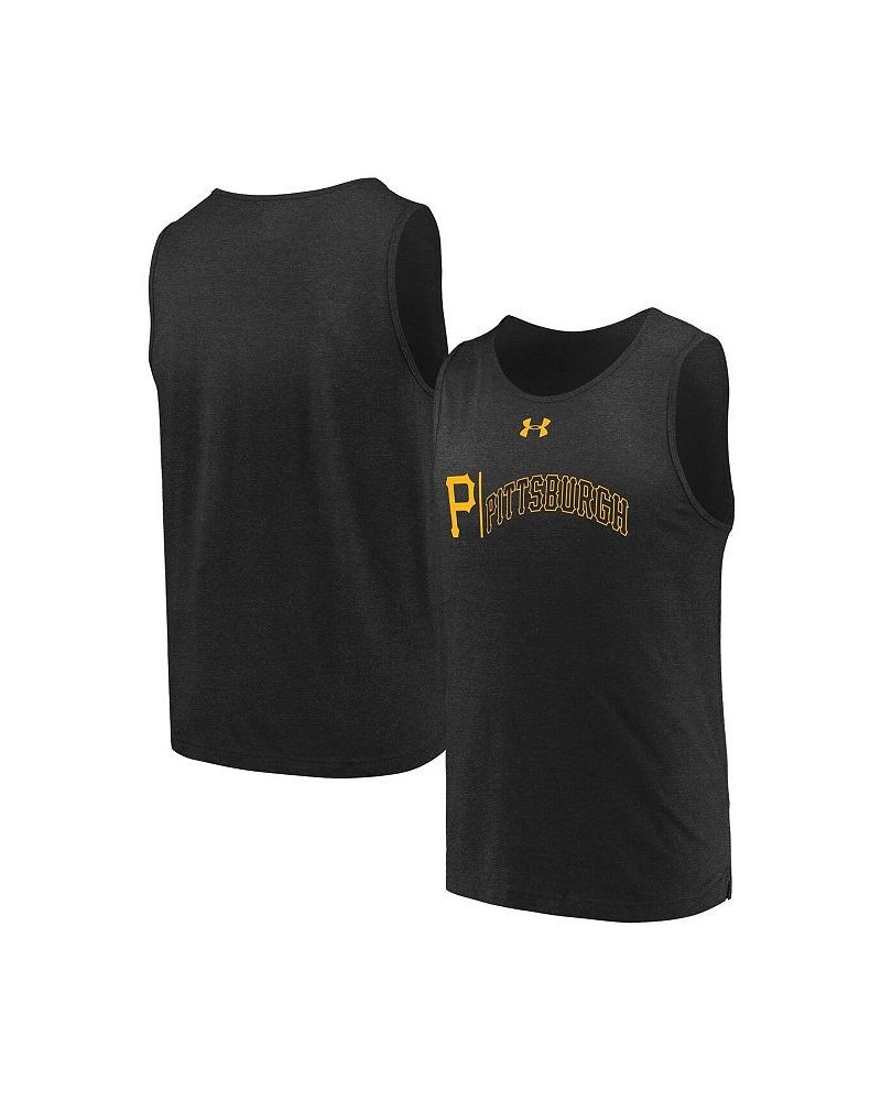 Men's Black Pittsburgh Pirates Dual Logo Performance Tri-Blend Tank Top $17.64 T-Shirts