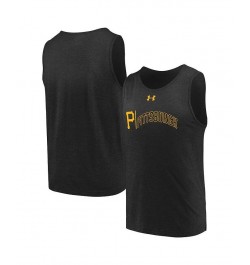 Men's Black Pittsburgh Pirates Dual Logo Performance Tri-Blend Tank Top $17.64 T-Shirts