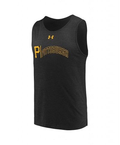 Men's Black Pittsburgh Pirates Dual Logo Performance Tri-Blend Tank Top $17.64 T-Shirts