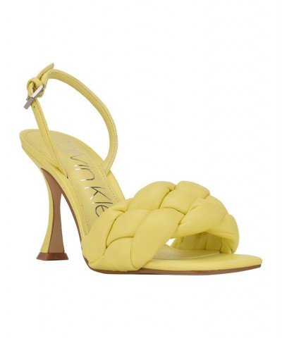 Women's Bona Braided High Heel Dress Sandals Yellow $44.69 Shoes