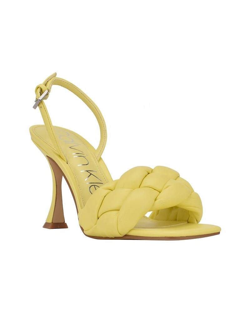 Women's Bona Braided High Heel Dress Sandals Yellow $44.69 Shoes