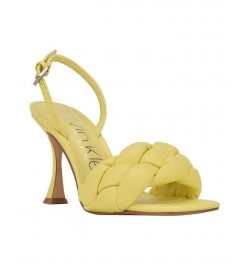 Women's Bona Braided High Heel Dress Sandals Yellow $44.69 Shoes