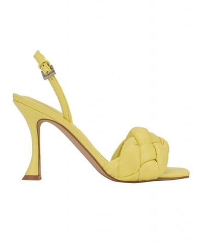 Women's Bona Braided High Heel Dress Sandals Yellow $44.69 Shoes