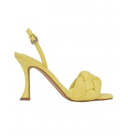 Women's Bona Braided High Heel Dress Sandals Yellow $44.69 Shoes