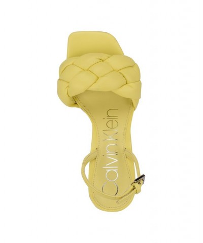 Women's Bona Braided High Heel Dress Sandals Yellow $44.69 Shoes