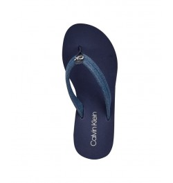 Women's Robyn Slip-On Logo Wedge Flip Flop Sandals Blue $24.78 Shoes