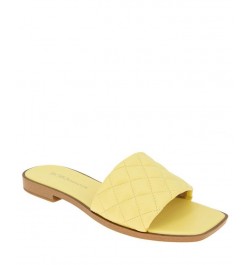 Women's Laila Flat Sandals Yellow $37.38 Shoes