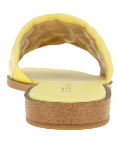 Women's Laila Flat Sandals Yellow $37.38 Shoes