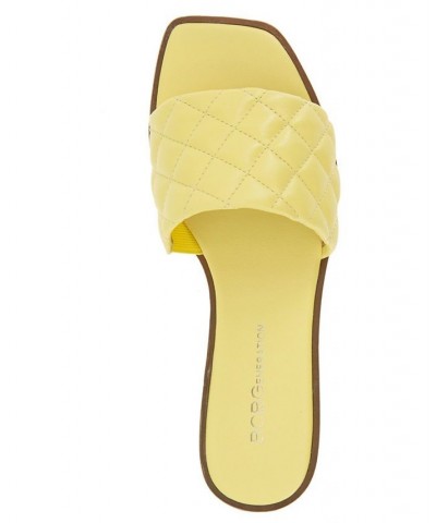 Women's Laila Flat Sandals Yellow $37.38 Shoes