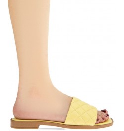 Women's Laila Flat Sandals Yellow $37.38 Shoes