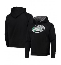 Men's Black New York Jets Training Collection Raglan Pullover Hoodie $25.85 Sweatshirt