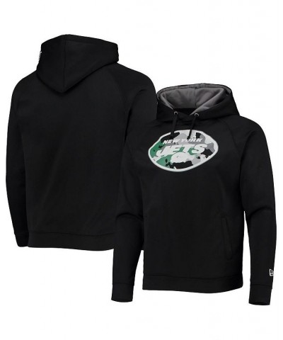 Men's Black New York Jets Training Collection Raglan Pullover Hoodie $25.85 Sweatshirt