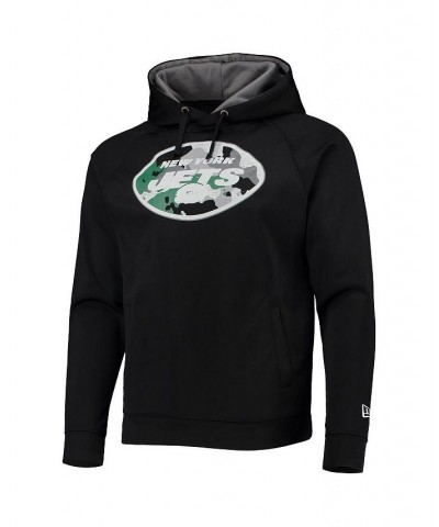 Men's Black New York Jets Training Collection Raglan Pullover Hoodie $25.85 Sweatshirt