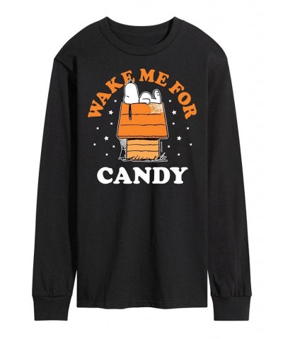 Men's Peanuts Wake for Candy T-shirt Black $25.79 T-Shirts