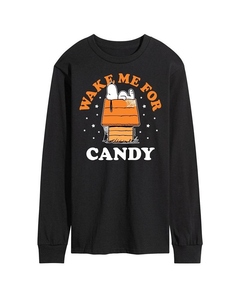 Men's Peanuts Wake for Candy T-shirt Black $25.79 T-Shirts