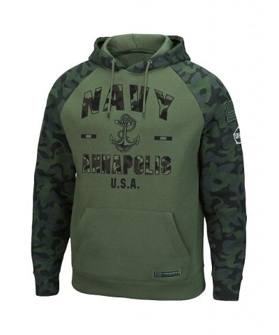 Men's Olive, Camo Navy Midshipmen OHT Military-Inspired Appreciation Raglan Pullover Hoodie $38.99 Sweatshirt