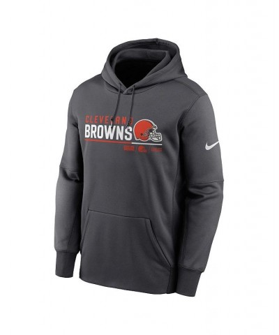 Men's Anthracite Cleveland Browns Prime Logo Name Split Pullover Hoodie $36.00 Sweatshirt