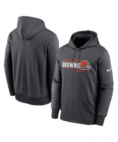 Men's Anthracite Cleveland Browns Prime Logo Name Split Pullover Hoodie $36.00 Sweatshirt