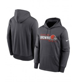 Men's Anthracite Cleveland Browns Prime Logo Name Split Pullover Hoodie $36.00 Sweatshirt