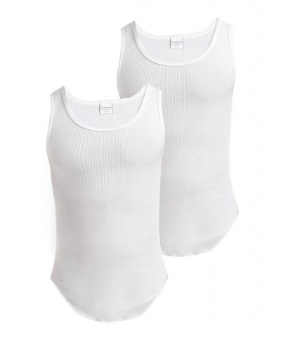 Men's Supreme Cotton Blend Tank Undershirts, Pack of 2 White $22.54 Undershirt