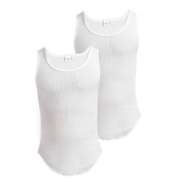 Men's Supreme Cotton Blend Tank Undershirts, Pack of 2 White $22.54 Undershirt