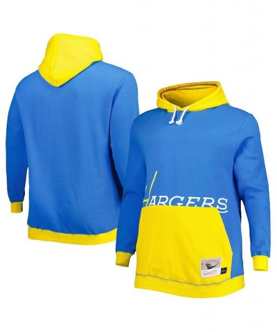 Men's Powder Blue and Gold Los Angeles Chargers Big and Tall Big Face Pullover Hoodie $52.00 Sweatshirt