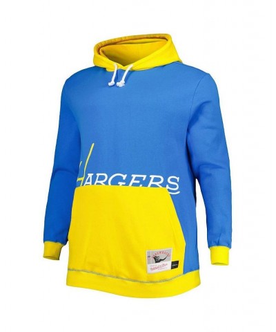 Men's Powder Blue and Gold Los Angeles Chargers Big and Tall Big Face Pullover Hoodie $52.00 Sweatshirt