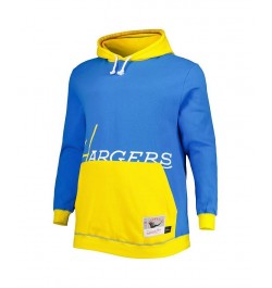 Men's Powder Blue and Gold Los Angeles Chargers Big and Tall Big Face Pullover Hoodie $52.00 Sweatshirt