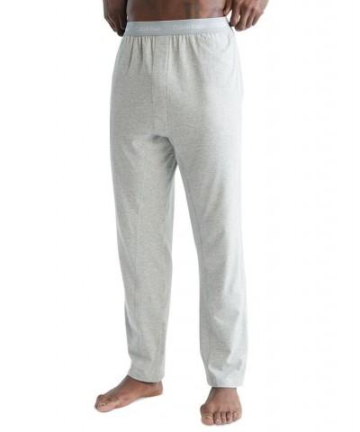 Men's Stretch Logo Waistband Sleep Pants Gray $17.37 Pajama