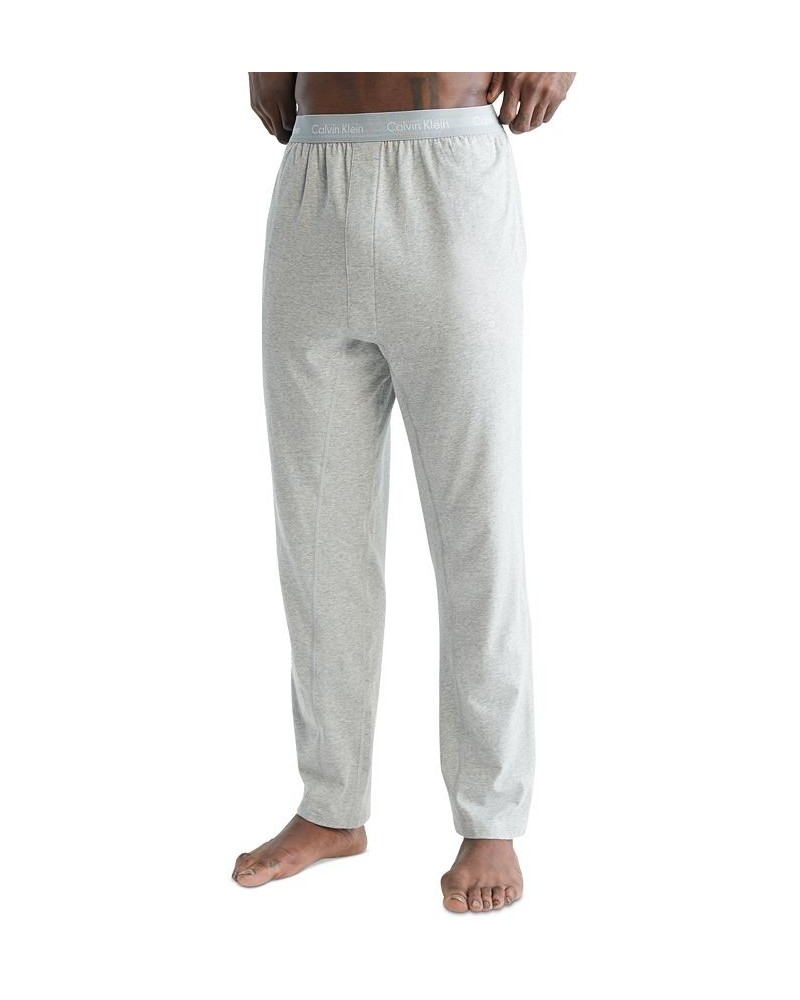 Men's Stretch Logo Waistband Sleep Pants Gray $17.37 Pajama