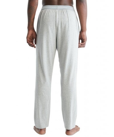 Men's Stretch Logo Waistband Sleep Pants Gray $17.37 Pajama