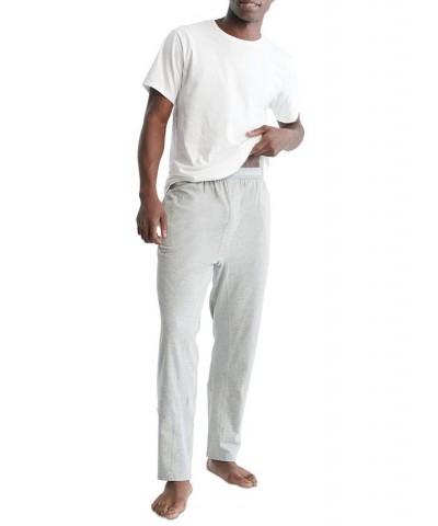 Men's Stretch Logo Waistband Sleep Pants Gray $17.37 Pajama