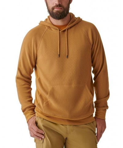 Men's Bay Stretch Waffle-Knit Hoodie Brown $12.49 Sweatshirt