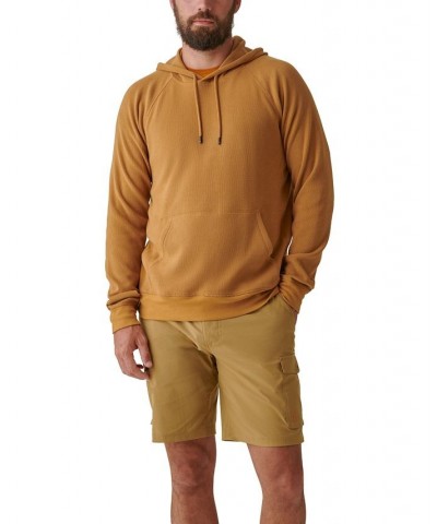 Men's Bay Stretch Waffle-Knit Hoodie Brown $12.49 Sweatshirt