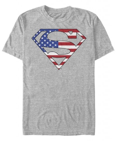 Men's Superman Us Hero Short Sleeve T-shirt Gray $16.10 T-Shirts