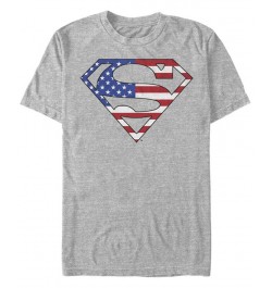 Men's Superman Us Hero Short Sleeve T-shirt Gray $16.10 T-Shirts