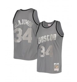 Men's Hakeem Olajuwon Charcoal Houston Rockets Hardwood Classics Retired Player 1993/94 Metal Works Swingman Jersey $61.00 Je...