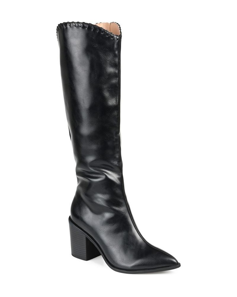 Women's Daria Extra Wide Calf Western Boots Black $58.80 Shoes