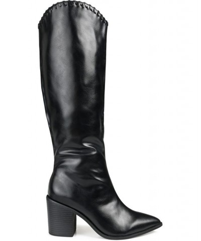 Women's Daria Extra Wide Calf Western Boots Black $58.80 Shoes