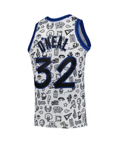 Men's Shaquille O'Neal White Orlando Magic 1994-95 Hardwood Classics Doodle Swingman Player Jersey $47.88 Jersey